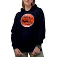 thumbnail image 1 of Graphic Golf Buggy or Cart, Balls, Flag & Golf Player, Golfing or Golfer Themed Merch Gift, Navy Blue Hooded Sweatshirt or Hoodie, 2XL, 1 of 5