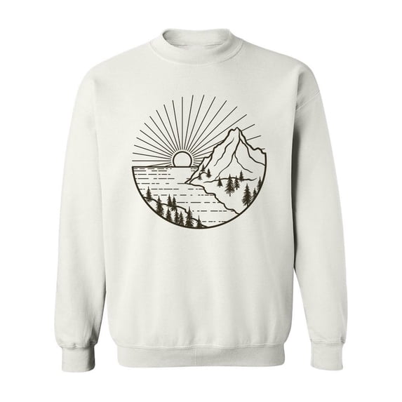 Graphic Halftone Landscape Sweatshirt Men -Image by Shutterstock, Male Large
