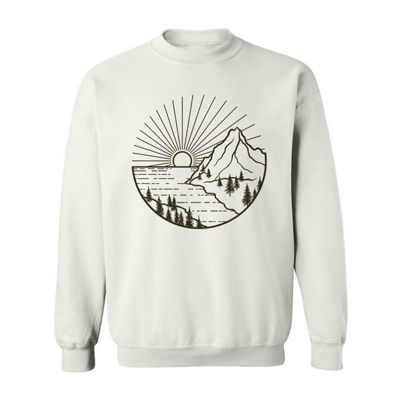 Graphic Halftone Landscape Sweatshirt Men -Image by Shutterstock, Male XX-Large