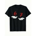thumbnail image 1 of Graphic Hands 67 Number Design Men Unisex Short Sleeve Casual Fit T-Shirt, 1 of 6