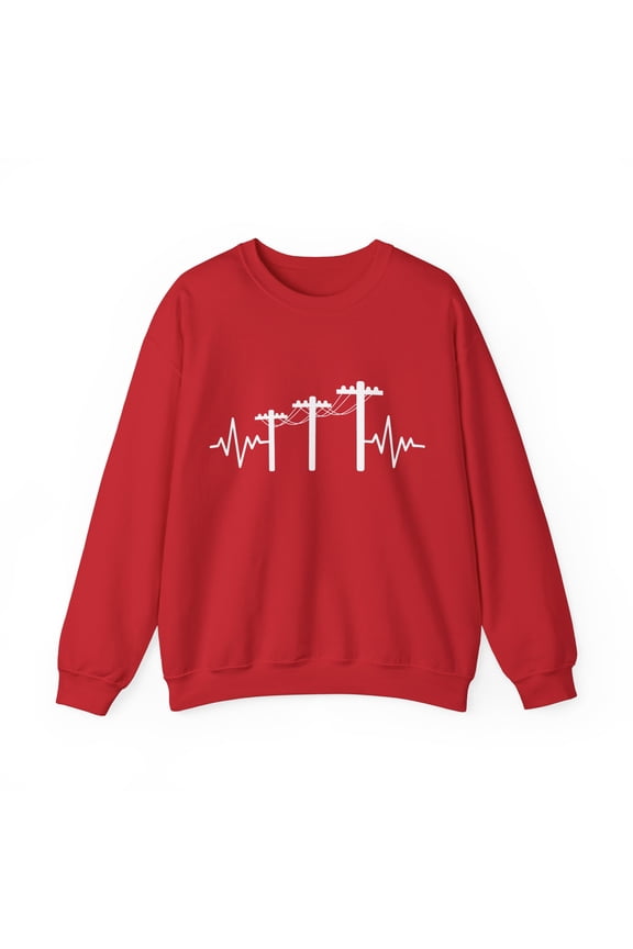 Graphic Heartbeat Electrical Worker Engineer Women  Gildan 18000 Sweatshirt