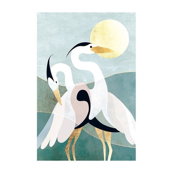 Graphic Herons Print Wall Art, Modern Wall Decor For Living Room Bedroom, 12x18 UNFRAMED