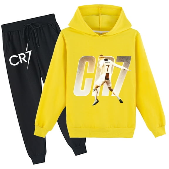 Graphic Hoodie Set Cristiano Ronaldo Pullover & Sweatpants fits casual days and school outings
