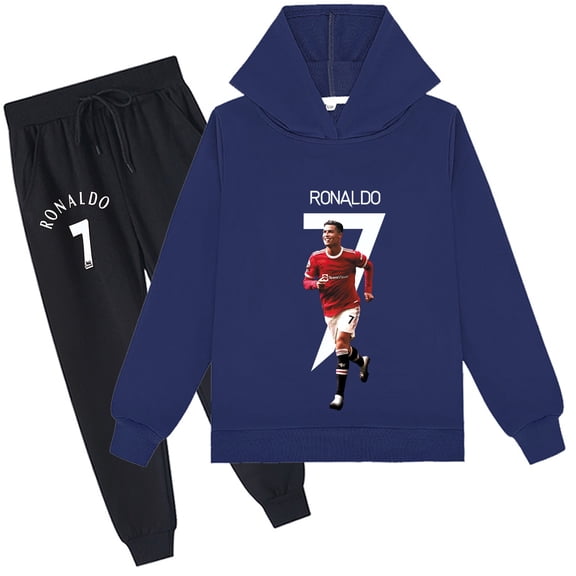 Graphic Hoodie Set Cristiano Ronaldo Sweatshirt & Pants fits school and leisure wear
