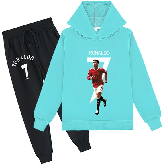 Graphic Hoodie Set Cristiano Ronaldo Sweatshirt & Pants fits school and leisure wear