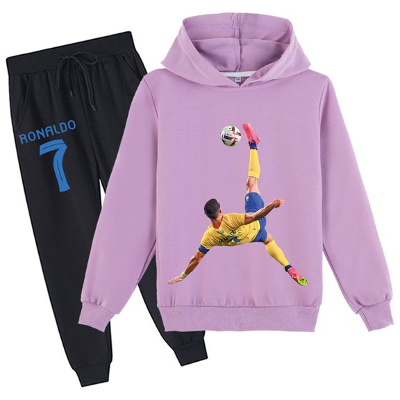 Graphic Hoodie Set Cristiano Ronaldo Sweatshirt & Pants suits students’ campus and outings