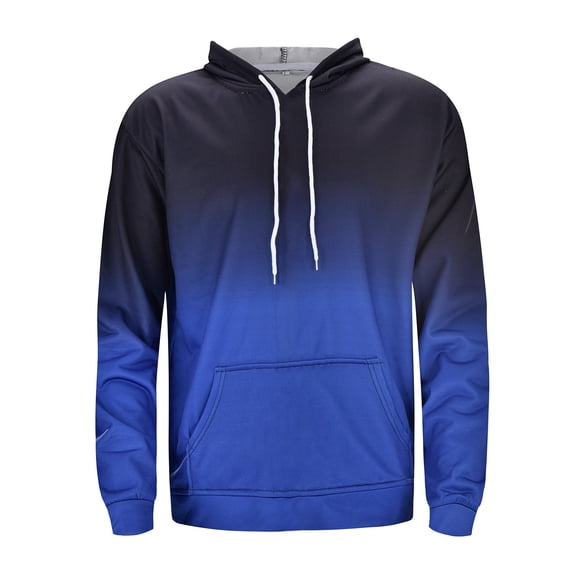 Graphic Hoodies For Men Sweatshirts Men'S Fashion & Leisure Gradient Color Long Sleeve Hooded Neck Regular Sleeves Fall Sleeved Hoodie Sweatshirt Tops Outdoor Shirt Blue