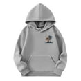 thumbnail image 1 of Graphic Hoodies for Girls Y2K Kids Girls Sports Shirt Boy Girl Coconut Tree Print Casual Solid Color Hoodie Pullover Hooded Sweatshirt with Pocket Suitable for Teen Grey-a, 3-4 Years, 1 of 3