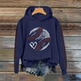 thumbnail image 1 of Graphic Hoodies Striped Camo Sweatshirt Sweater Women Women's Letterprinted Baseball Long Sleeved Hoodie Blue L, 1 of 1