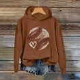 thumbnail image 1 of Graphic Hoodies Striped Camo Sweatshirt Sweater Women Women's Letterprinted Baseball Long Sleeved Hoodie Brown XL, 1 of 1