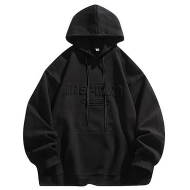 Graphic Hoodies for Men S-5XL Big and Tall Pullover Plus Size Sweatshirts Casual Long Sleeve Solid Comfort Loose Basic Hoodie with Pocket Clearance