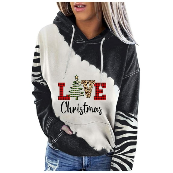 Graphic Hoodies for Women Fashion Women's Print Round-Neck Pullover Tops Long Sleeve Hooded Blouse Sweatshirt Camisetas Manga Larga Mujer
