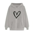 thumbnail image 1 of Graphic Hoodies for Women Long Sleeve Shirts Casual Dressy Trendy Hoodies Heart Print Pullovers Valentines Day Gifts, 1 of 4