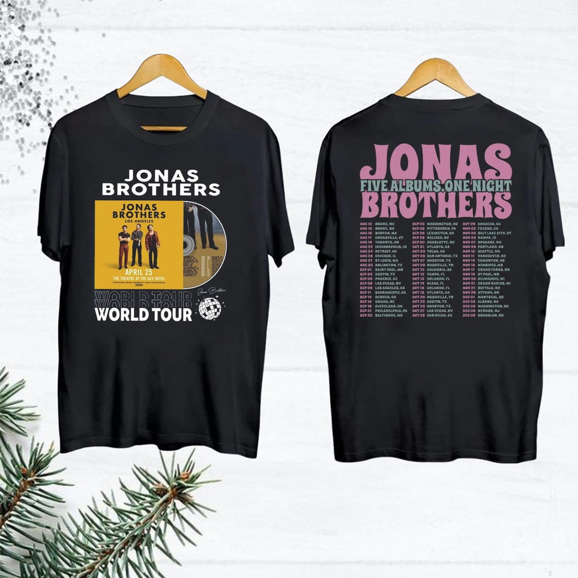 Graphic Jonas Brothers Tour 2023 Shirt, Five Albums One Night Tour