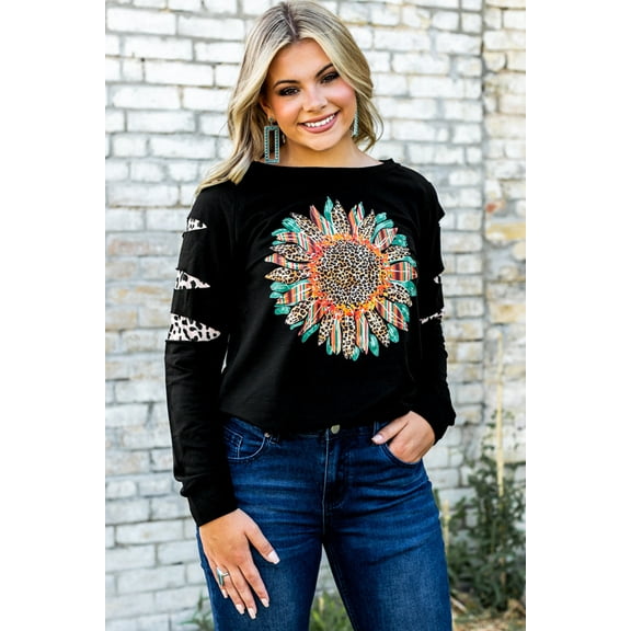 Graphic Leopard Patch Sweatshirt