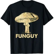Graphic & Letter Print T-shirt Funguy Funny Fungi Fungus Mushroom Men Funny Guy Vintage T-Shirt