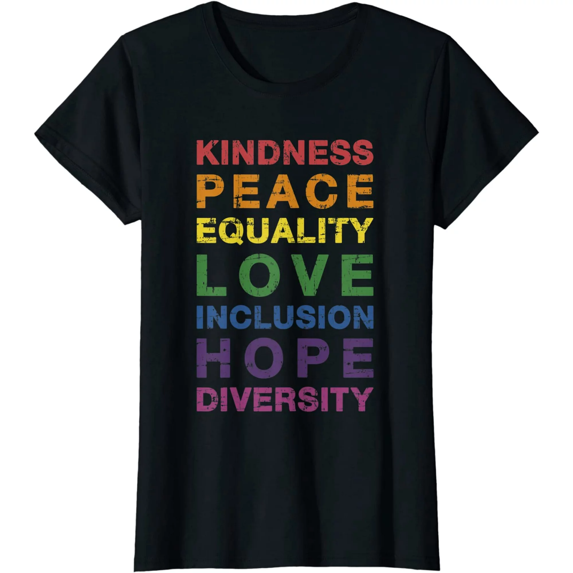 Women's Rainbow 'Be You' Graphic T-Shirt - LGBT Equality Pride Tee, Casual Cotton Blend Top