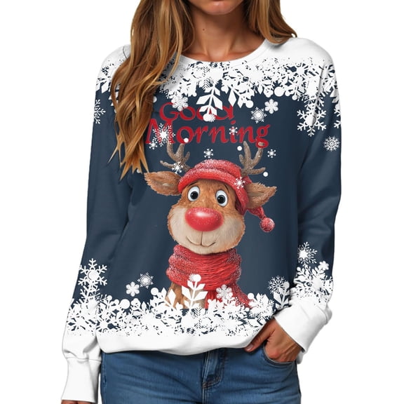 Graphic Long Sleeve Pullover Streetwear Ugly Christmas Sweatshirt For Casual Wear