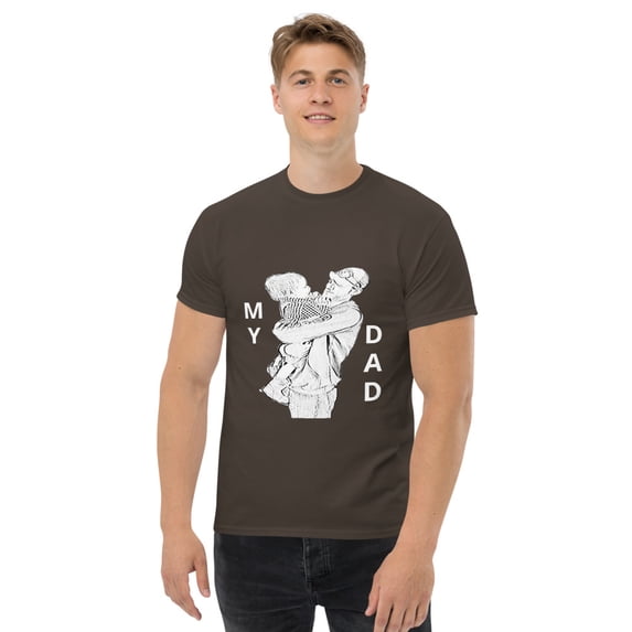 Graphic Men's Tee Shirt My Dad Father's Day Gift Variety Colors and Sizes (Dark Chocolate, L)