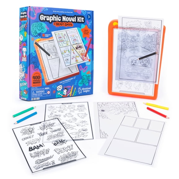 Educational Insights Graphic Novel Kit with Brady Smith, DIY Comic Book, Kids 7 and up