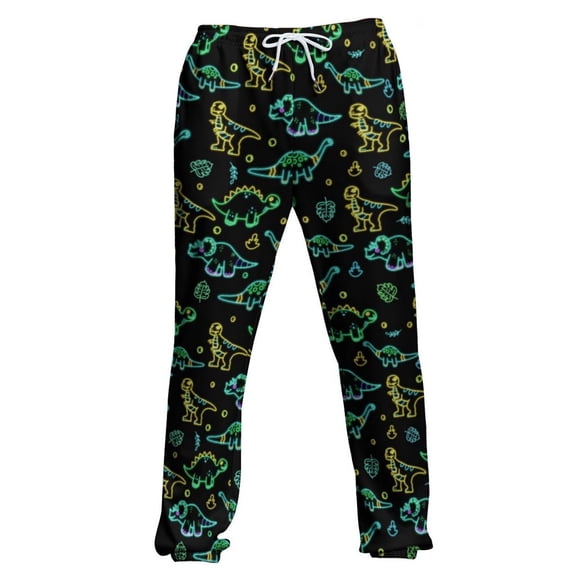 Graphic Pajama Pants for Men Dinosaur Printed Casual Trousers Elastic Waist Comfortable Outfits Pant