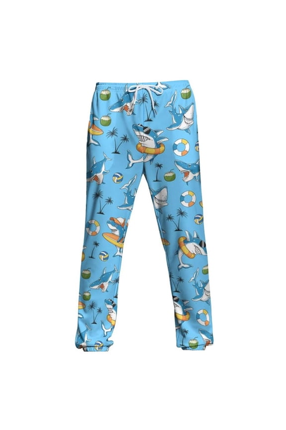Graphic Pajama Pants for Men Vacation Shark Printed Casual Comfortable Relaxed Activities Pant