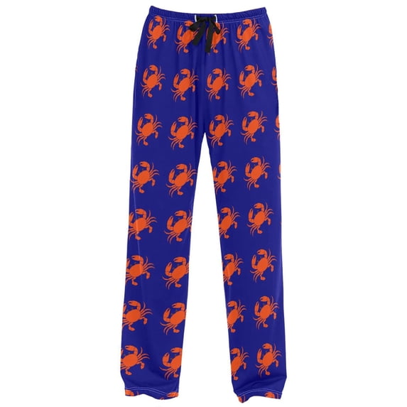 Graphic Pants Men Casual Crab Printed Comfortable Stretch Tapered Fit Pj Bottoms Pant