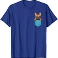 thumbnail image 1 of (Graphic Pocket) Frenchie Bulldog Dog Animal Gift Softstyle Unisex T-Shirt,Royal Blue Color,Size 4T, 1 of 5