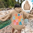 thumbnail image 1 of Graphic Print Hooded Sweatshirt for Everyday Comfort Women Casual Spring Fall Wear Women's Hoodies Sweatshirts Platform Competitor Reference Brown L, 1 of 4