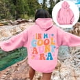 thumbnail image 1 of Graphic Print Hooded Sweatshirt for Everyday Comfort Women Casual Spring Fall Wear Women's Hoodies Sweatshirts Platform Competitor Reference Pink S, 1 of 4