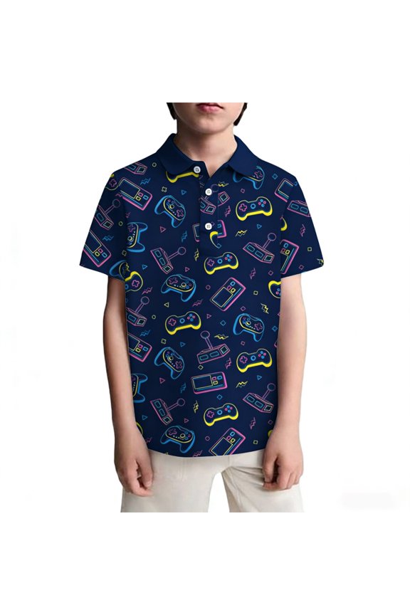 Graphic Print Short Sleeve T Shirts Boys Casual Crew Neck Tees With Patterns Clothes
