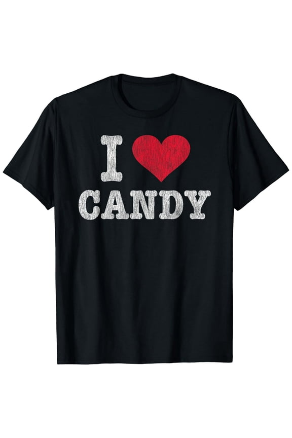 Graphic Print T-Shirt Vintage Candy Design Cotton Tee