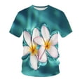 thumbnail image 1 of Graphic Print Tees T Shirt Short Sleeve Floral Tee Shirt Tops Unisex Flowers Tshirt Birds T-shirts Crewneck for Men Women Teens, 1 of 3