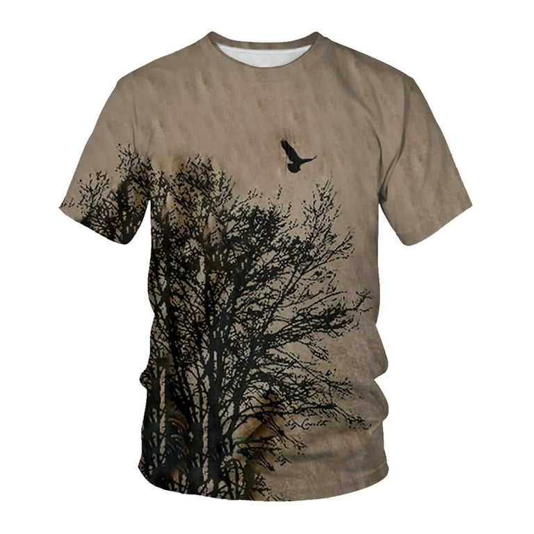 Graphic Print Tees T Shirt Short Sleeve Floral Tee Shirt Tops Unisex Flowers Tshirt Birds T-shirts Crewneck for Men Women Teens
