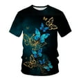 thumbnail image 1 of Graphic Print Tees T Shirt Short Sleeve Floral Tee Shirt Tops Unisex Flowers Tshirt Birds T-shirts Crewneck for Men Women Teens, 1 of 3