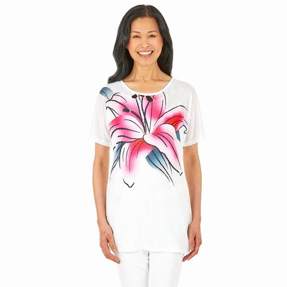 Graphic Print Tunic Tops Short Sleeve - Lily 3X