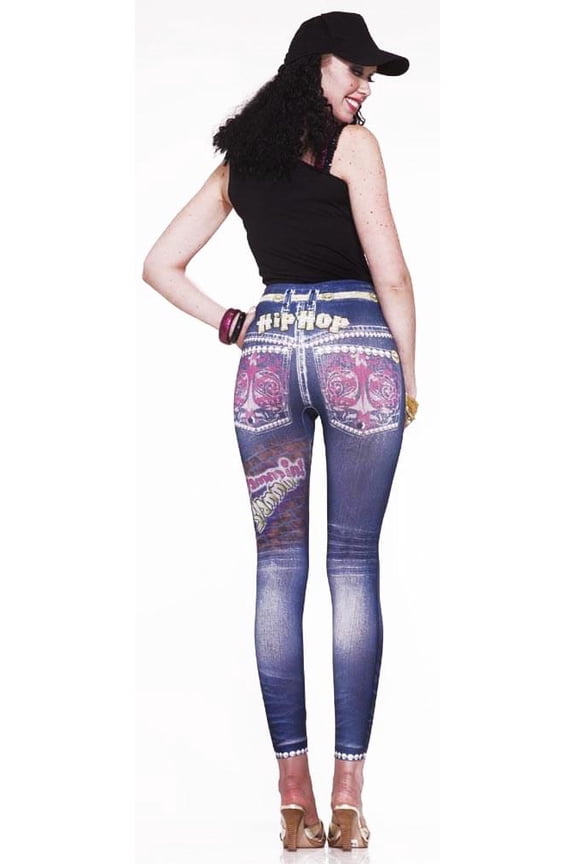 Women's Size Medium-Large 8-12 80s Hip Hop Fly Girl Jeans Costume Leggings