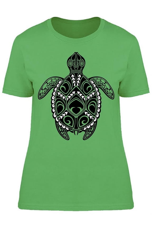 Graphic Sea Turtle Art T-Shirt Women -Image by Shutterstock, Female XX-Large