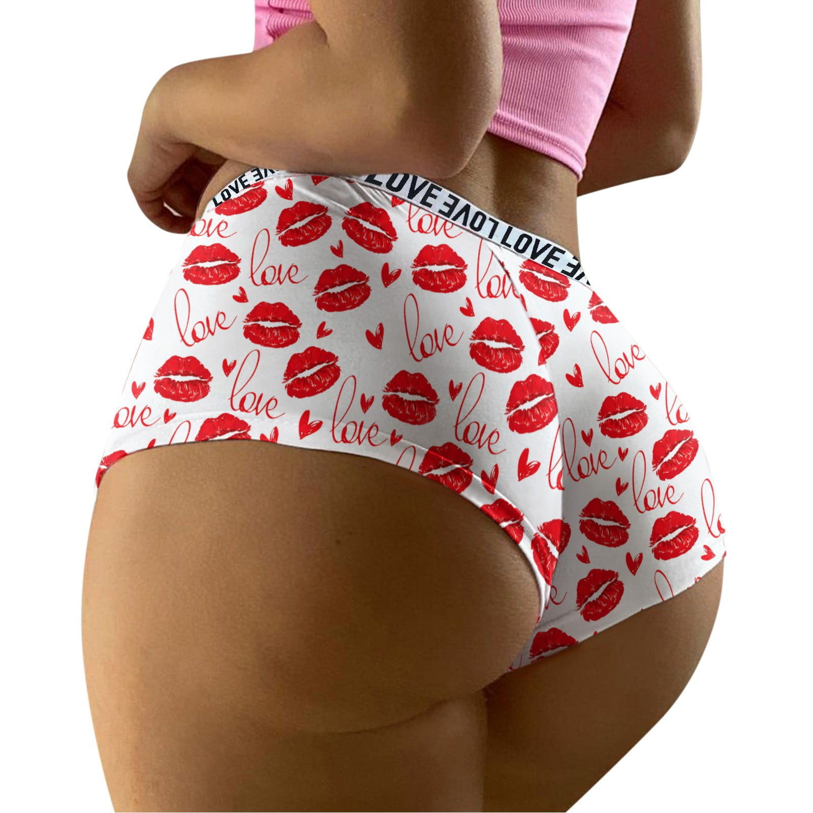 Graphic Sexy Ladies Panties for Women Valentines Day Briefs Breathable