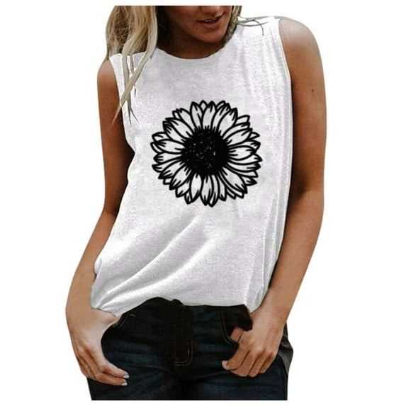 Graphic Shirt for Women Funny Print Sleeveless Cute Juniors Tops Teen Girl Tee Funny T Shirt