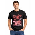 thumbnail image 1 of Graphic Short Sleeve T-Shirt for Men Classic Fit Crewneck with California Surfing 1978 Soft Cotton Fabric on Black Fabric, 1 of 6