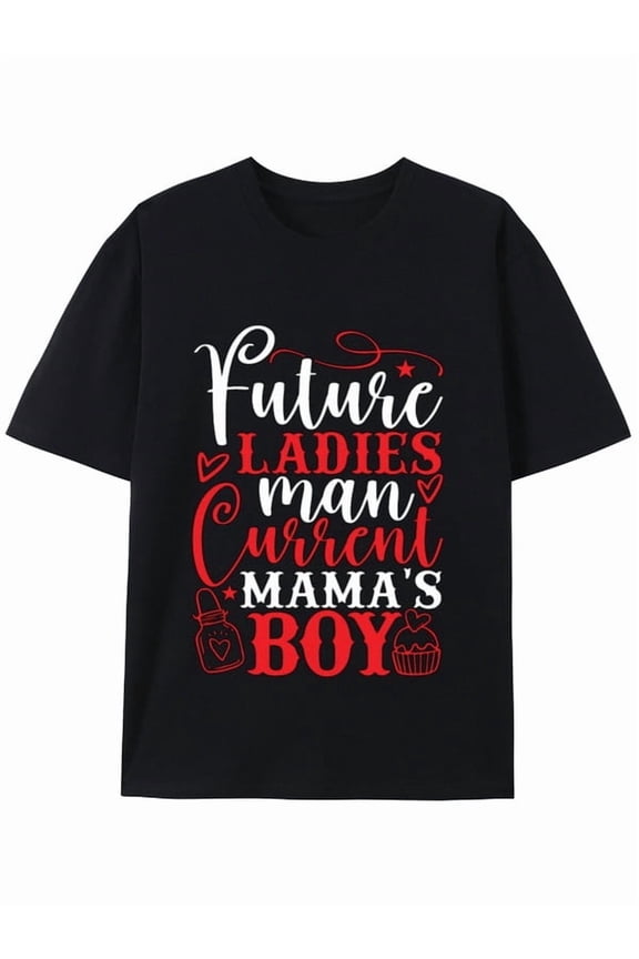 Graphic Short Sleeve T-Shirt for Men Classic Fit Crewneck with Future Ladies Man Tee Cotton Fabric on White Fabric Valentine's Day Theme