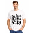 thumbnail image 1 of Graphic Short Sleeve T-Shirt for Men Classic Fit Crewneck with Nanny's Blessings Tee Cotton Fabric on White Fabric Valentine's Day Theme, 1 of 6