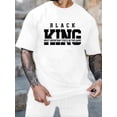 thumbnail image 1 of Graphic Short Sleeve T-Shirt for Men Regular Fit Crewneck with Black King Chess Tee Soft Cotton Fabric on White Fabric, 1 of 6