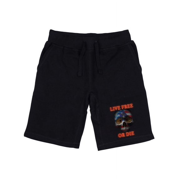 Graphic Shorts, Live Free Skull, Black, 2X