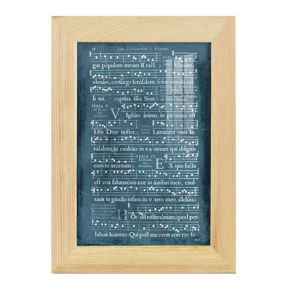 Graphic Songbook I - Framed Print w/glass - Natural Wood