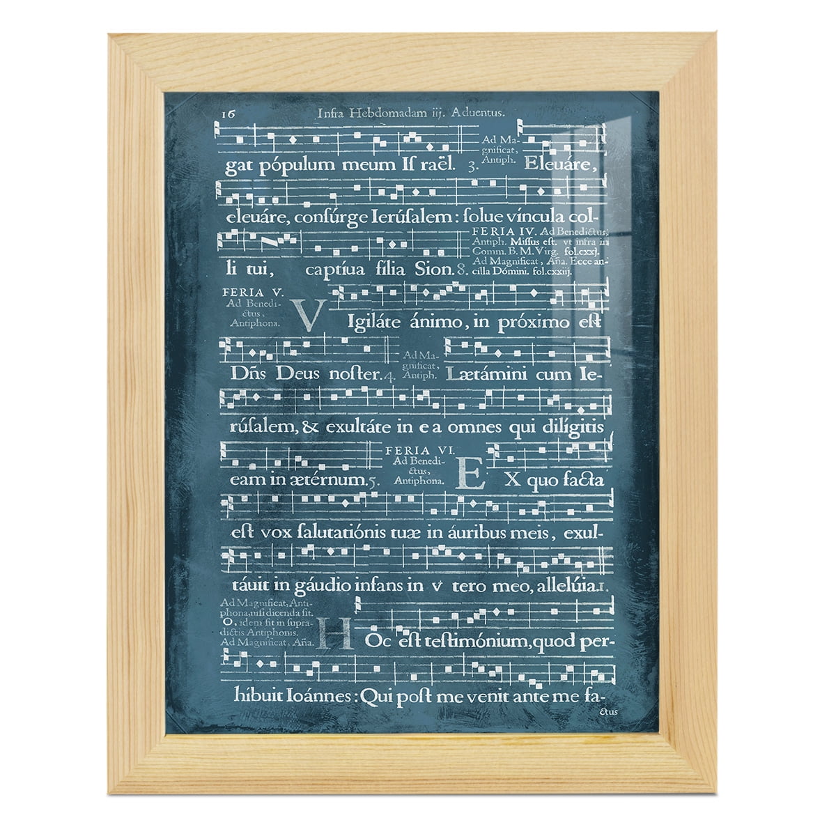 Graphic Songbook I - Framed Print w/glass - Natural Wood