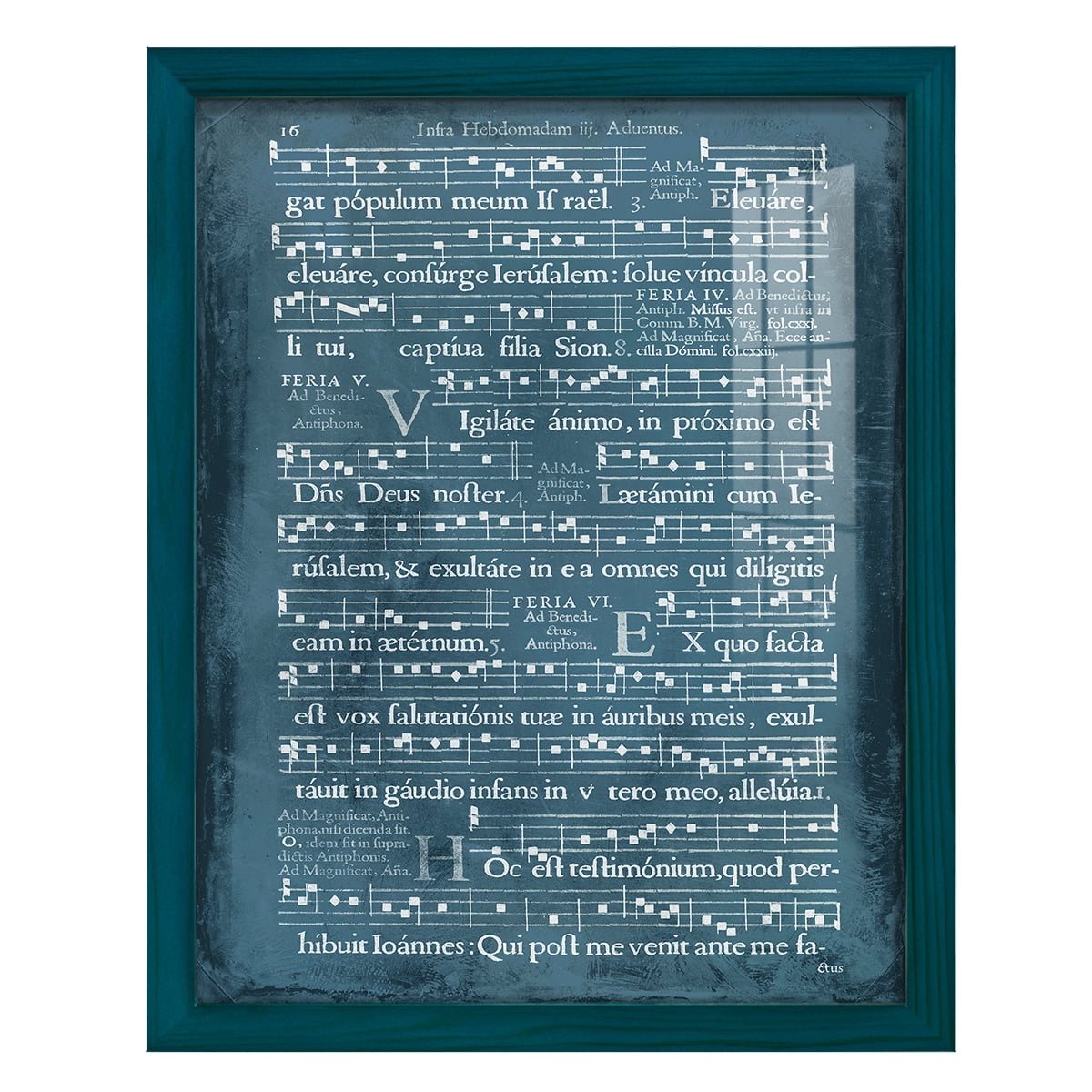 Graphic Songbook I -Framed Print w/glass-Ocean Blue