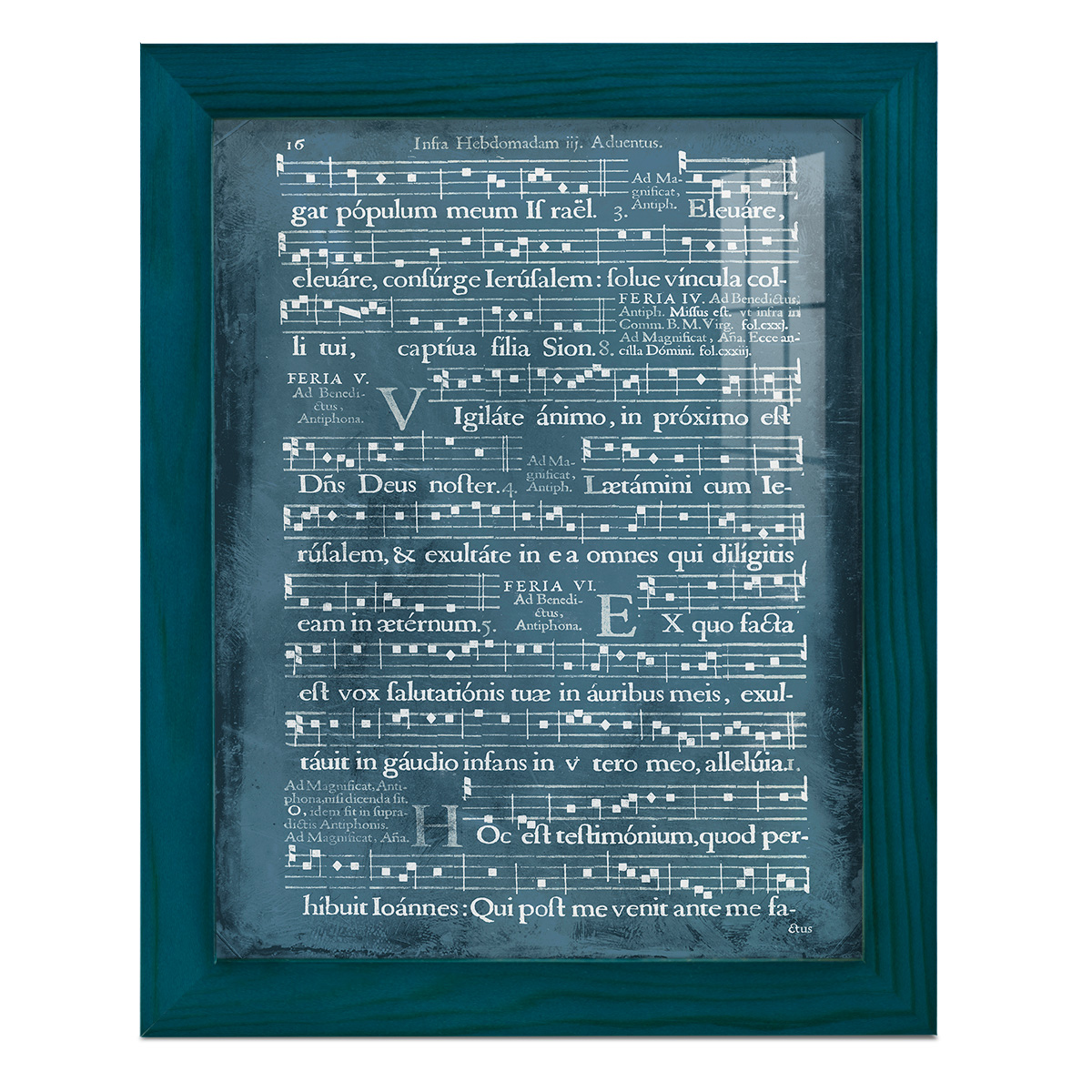 Graphic Songbook I -Framed Print w/glass-Ocean Blue