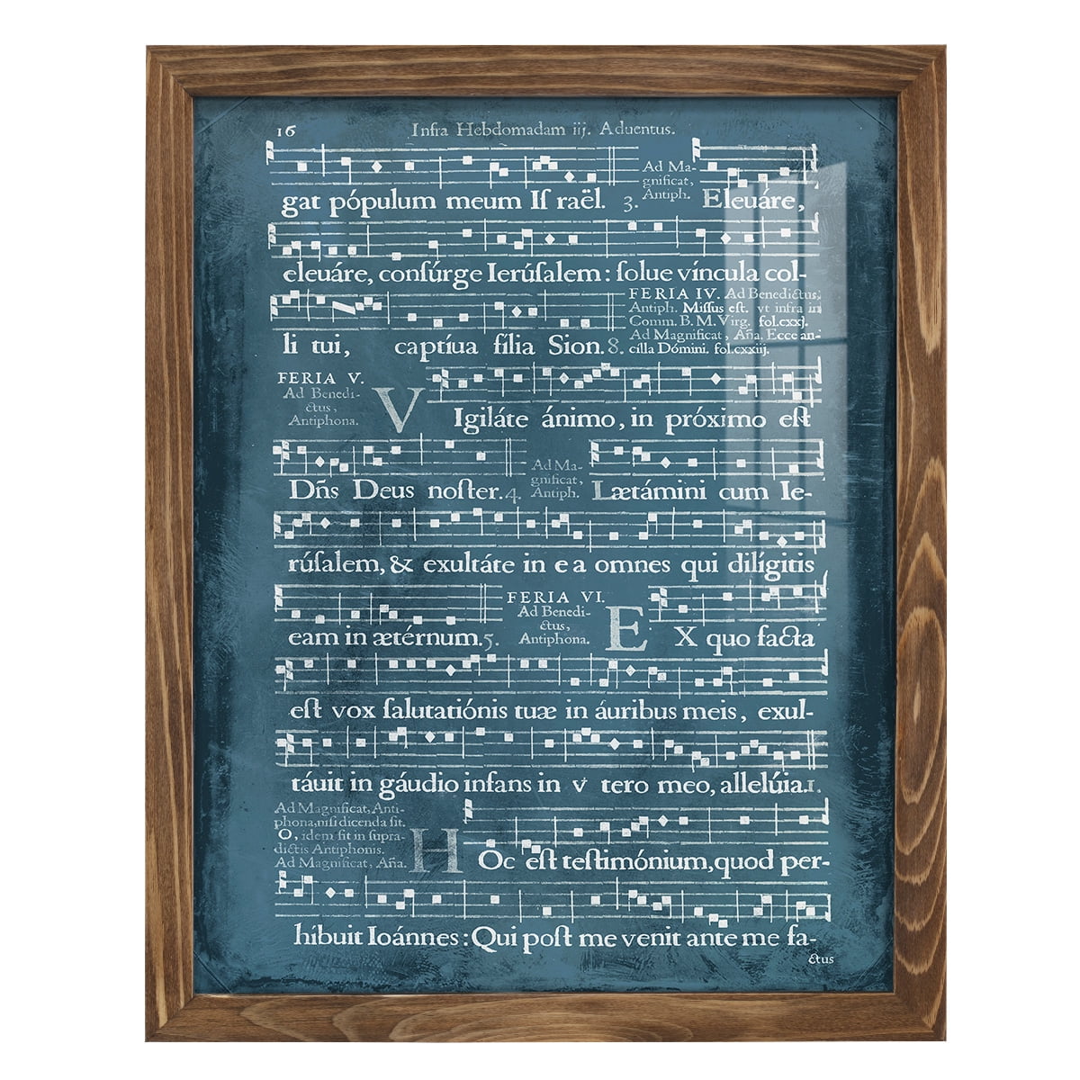Graphic Songbook I -Framed Print w/glass-Walnut